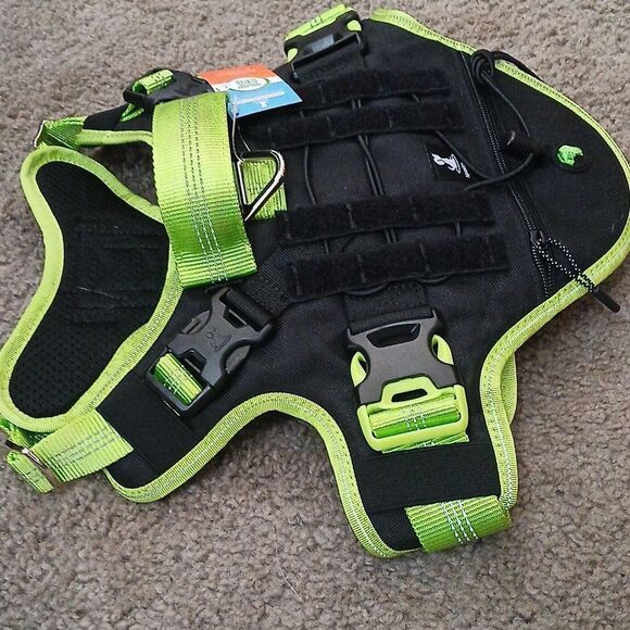 No Pull Dog Harness  Heavy Duty Dog Harness with Handle and Poop Bag Holder Sz M - Picture 5 of 9